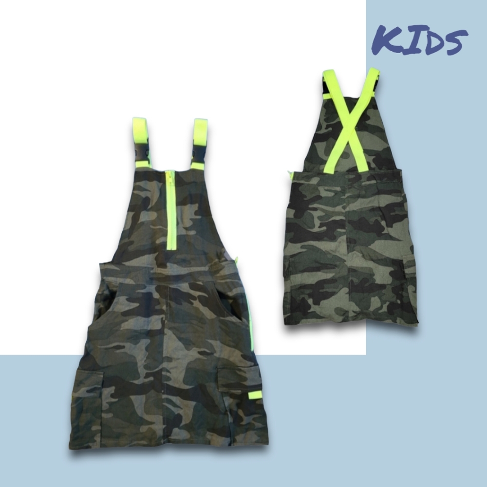 Camo Neon Overall Skirt Girls Size 7/8